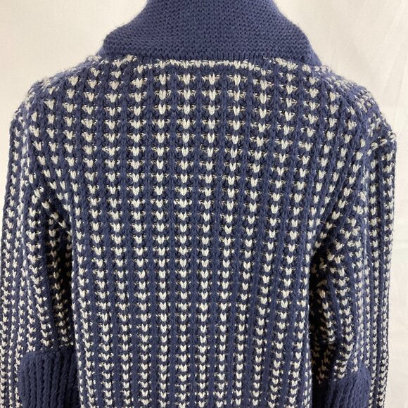 Frederik Anderson Copenhagen Sweater Men's L Blue Gray Cowl Neck Long Sleeve - Picture 11 of 14